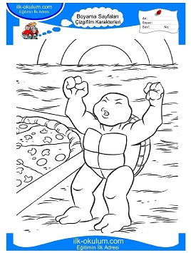 Çocuklar İçin Ninja Kaplumbağalar Boyama Sayfaları 